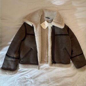 Gant Brown and Cream Shearling Jacket